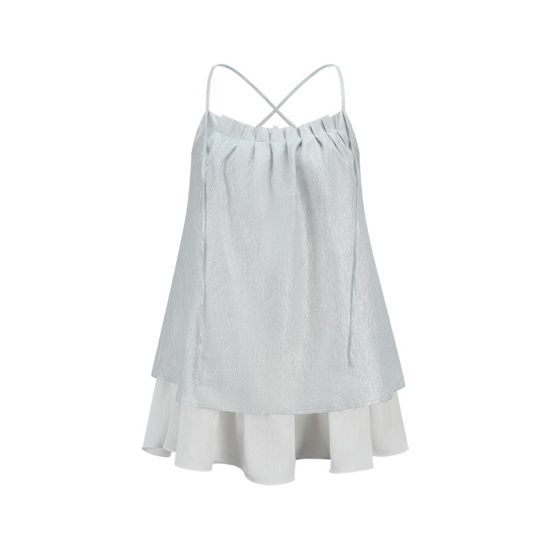 Ruffled Hem Spaghetti Strap Top